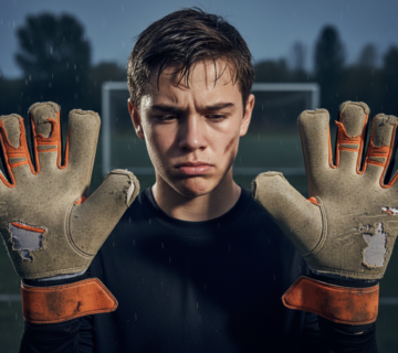 Young goalkeeper with worn gloves new variation 1 360x320